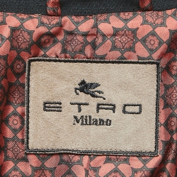 Pre Owned Etro Black Wool Double Breasted Coat M