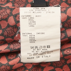 Pre Owned Etro Black Wool Double Breasted Coat M