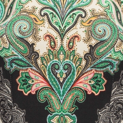 Pre Owned Etro Multicolor Print Stretch Knit Knee Length Dress S