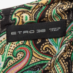 Pre Owned Etro Multicolor Print Stretch Knit Knee Length Dress S