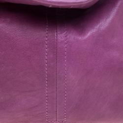 Pre Owned Etro Purple Leather Python Detail hobo