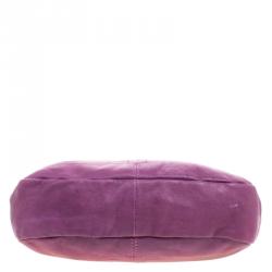 Pre Owned Etro Purple Leather Python Detail hobo