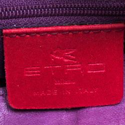 Pre Owned Etro Purple Leather Python Detail hobo