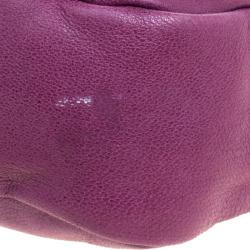 Pre Owned Etro Purple Leather Python Detail hobo