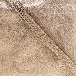 Pre Owned Etro Metallic Gold Paisley Embossed Leather Bucket Bag