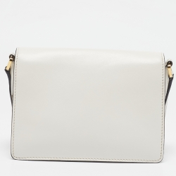 Pre Owned Etro Off White Leather Fold-Over Crossbody Bag