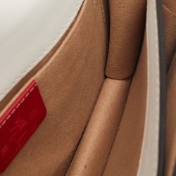 Pre Owned Etro Off White Leather Fold-Over Crossbody Bag