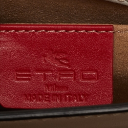 Pre Owned Etro Off White Leather Fold-Over Crossbody Bag