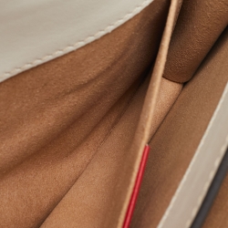 Pre Owned Etro Off White Leather Fold-Over Crossbody Bag