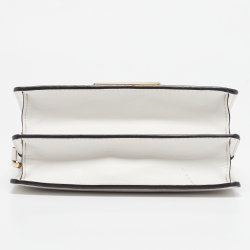 Pre Owned Etro Off White Leather Fold-Over Crossbody Bag