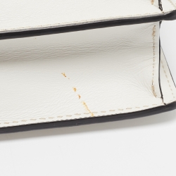 Pre Owned Etro Off White Leather Fold-Over Crossbody Bag