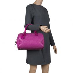 Pre Owned Etro Pink Embossed Leather Satchel