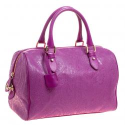 Pre Owned Etro Pink Embossed Leather Satchel