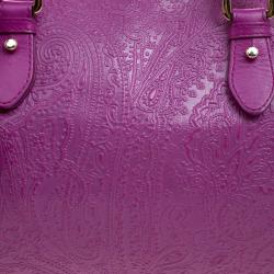 Pre Owned Etro Pink Embossed Leather Satchel