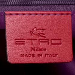 Pre Owned Etro Pink Embossed Leather Satchel