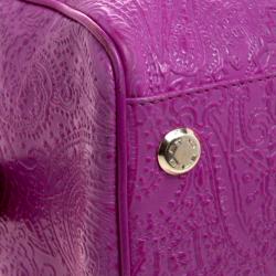 Pre Owned Etro Pink Embossed Leather Satchel