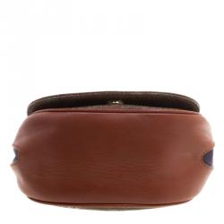 Pre Owned Etro Brown Paisley Printed Leather Crossbody Bag