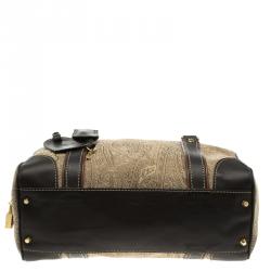 Pre Owned Etro Beige Paisley Printed Fabric Bowling Bag