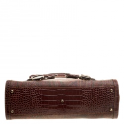 Pre Owned Etro Paisley Print Canvas and Leather Trim Satchel