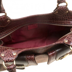 Pre Owned Etro Paisley Print Canvas and Leather Trim Satchel