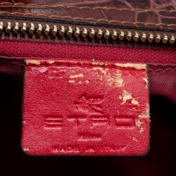 Pre Owned Etro Paisley Print Canvas and Leather Trim Satchel