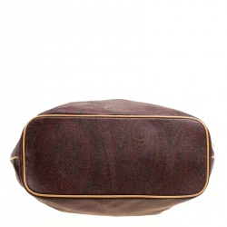 Pre Owned Etro Paisley Printed Coated Canvas Shoulder Bag