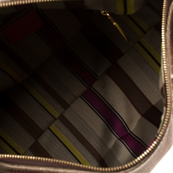 Pre Owned Etro Brown Paisley Printed Coated Canvas Boston Bag