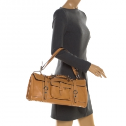 Pre Owned Etro Brown Leather Pocket Shoulder Bag