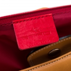 Pre Owned Etro Brown Leather Pocket Shoulder Bag