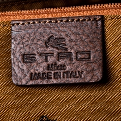 Pre Owned Etro Multicolor Paisley Printed Coated Canvas Boston Bag