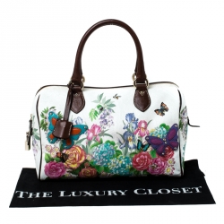 Pre Owned Etro Multicolor Paisley Printed Coated Canvas Boston Bag