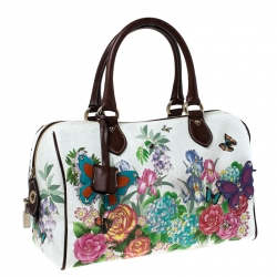 Pre Owned Etro Multicolor Paisley Printed Coated Canvas Boston Bag