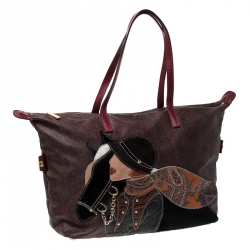 Pre Owned Etro Multicolor Paisley Printed Coated Canvas and Leather Embroidered Tote 