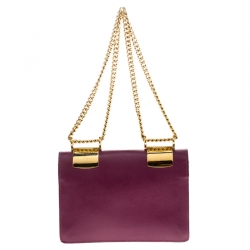 Etro Purple Leather Chain Flap Shoulder Bag