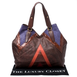 Etro Multicolor Paisley Coated Canvas and Fur Tote