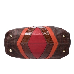 Etro Multicolor Paisley Coated Canvas and Fur Tote