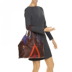 Etro Multicolor Paisley Coated Canvas and Fur Tote