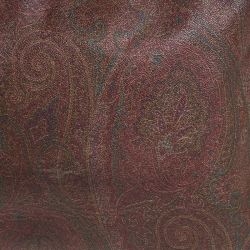 Pre Owned Etro Red/Brown Paisley Print and Croc Embossed Leather Hobo