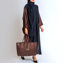 Etro Brown Paisley Print Coated Canvas Sequin Logo Shopper Tote