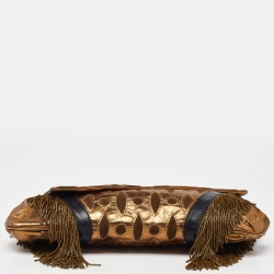 Etro Muticolor Leather and Suede Clutch