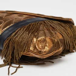 Etro Muticolor Leather and Suede Clutch