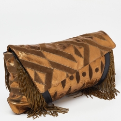 Etro Muticolor Leather and Suede Clutch