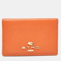 Orange Leather Logo Bifold Card