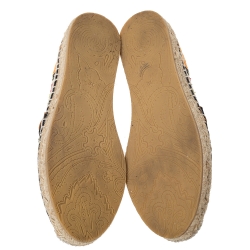 Etro Black/Multicolor Embroidered Fabric Espadrille Flats Size 36