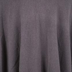 Fabiana Filippi Grey Nickel Embellished V-Neck Poncho M