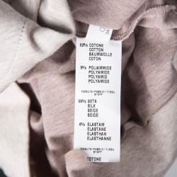 مملوكة مسبقًا توب فابيانا فيليبي مرصع نيكل أكمام بحافة مضلعة ساتان بيج XS