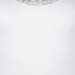 Pre Owned Fabiana Filippi White Contrast Silk Neck Trim Detail Ribbed Tank Top XS