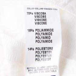 Fabiana Filippi White Contrast Collar Detail Cotton Linen Jacket XS