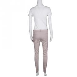 Fabiana Filippi Dusty Pink Stretch Cotton Skinny Trousers S