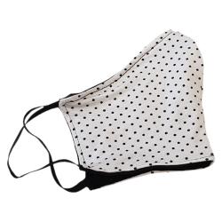 Non-Medical Handmade White Polka Dots Printed Cotton Face Mask - Pack of 5 (Available for UAE Customers Only)